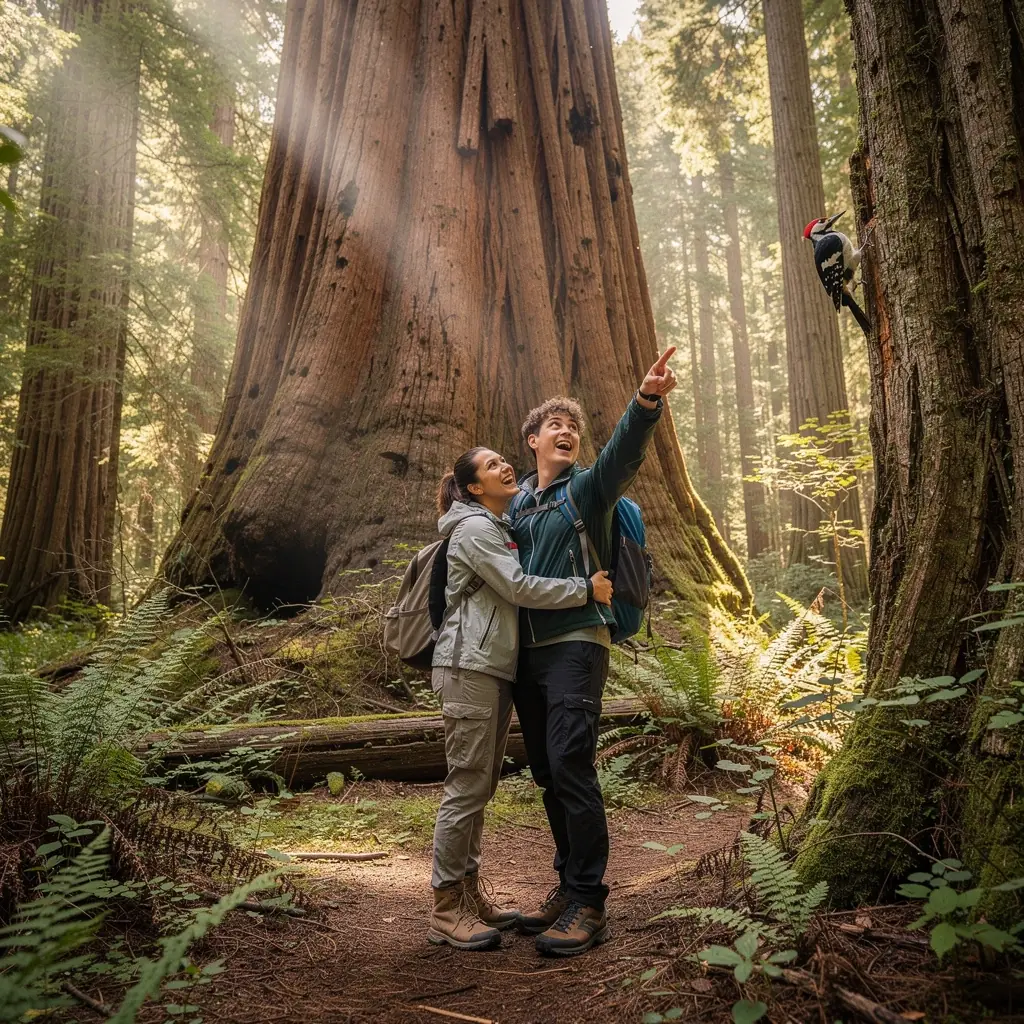 Экологически чистый отель на фоне живописного пейзажа США с зелеными насаждениями.