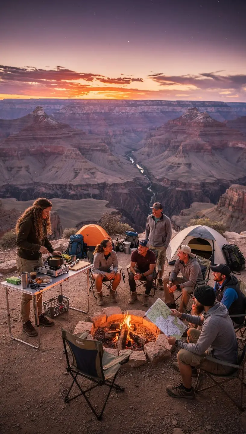 Семья, отдыхающая на природе, наслаждаясь экологически чистым отдыхом в парке.